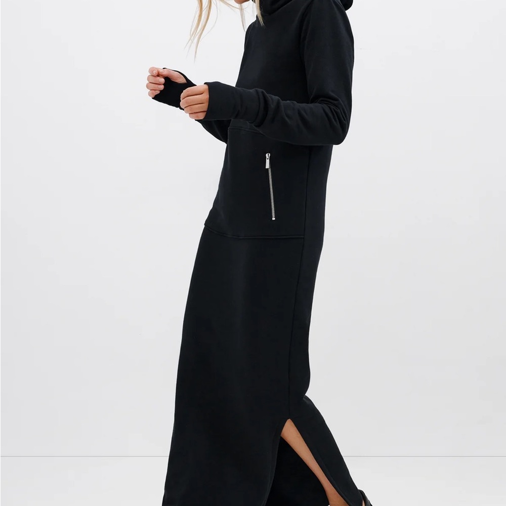 Marcella Black Hooded Maxi Dress